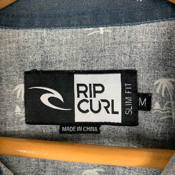 RIP CURL Men’s Palm Tree Casual ButtonDown Shirt M - Picture 4 of 4